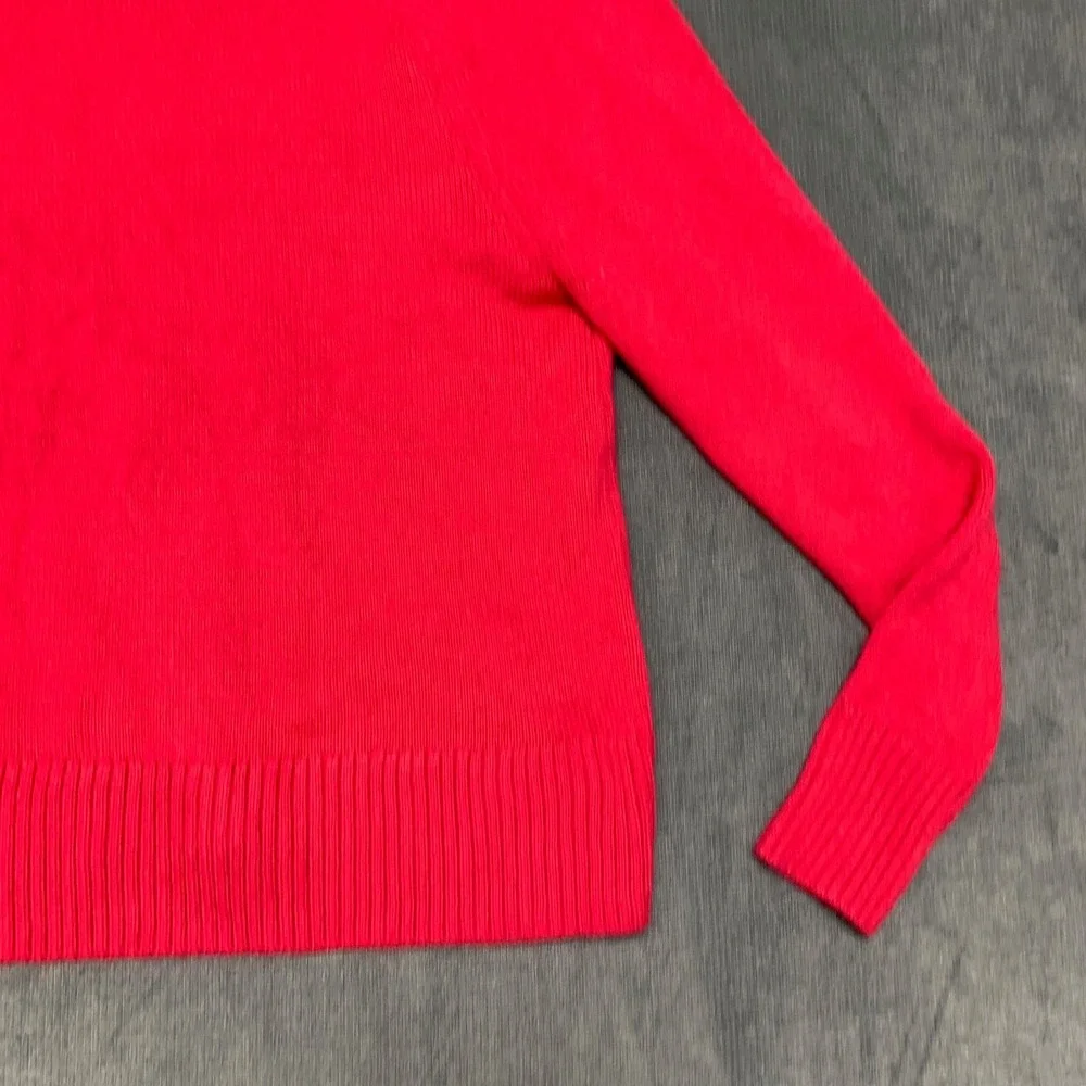 Banana Republic Sweater Womens XS Red V-Neck Ribbed Hem Long Sleeve Pullover